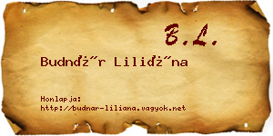 Budnár Liliána névjegykártya